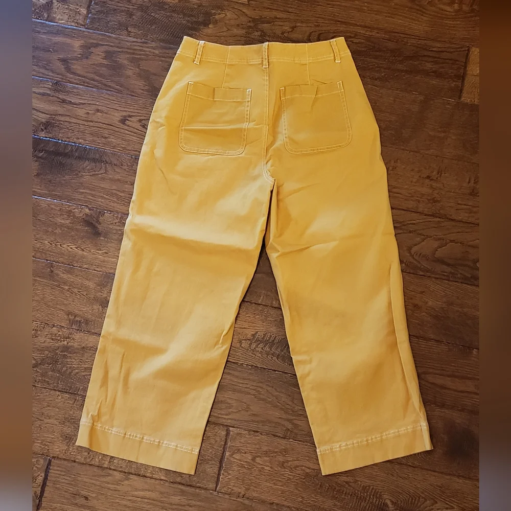 Modcloth women's wide leg crop utility mustard pant - Picture 3 of 3